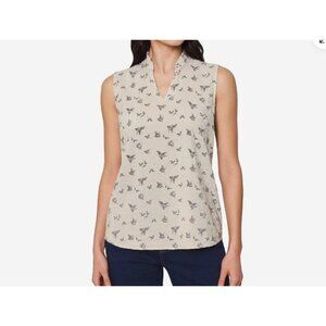 NEW Modern Ambition M Ruffle Collar Sleeveless Top Floral Printed